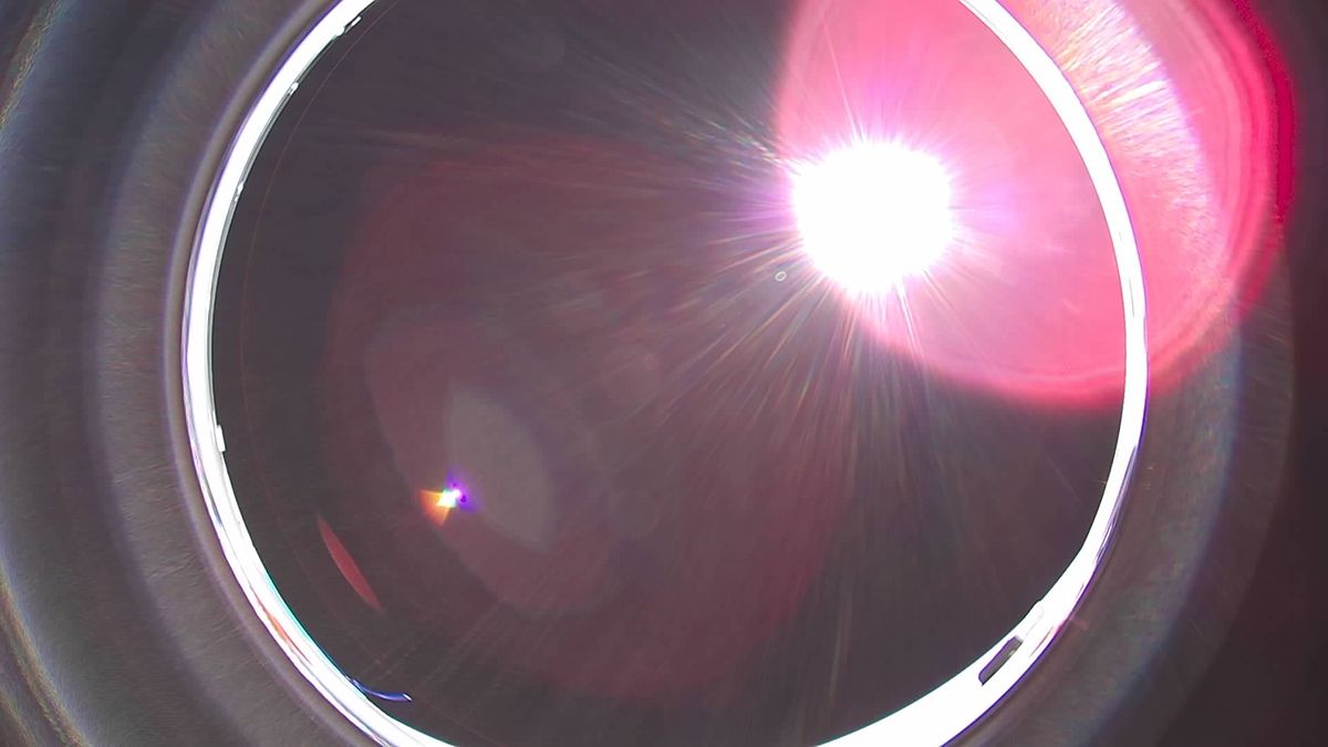 Test image from the InnoSat16 satellite, taken with the medium-resolution Cyclop camera with a fisheye lens