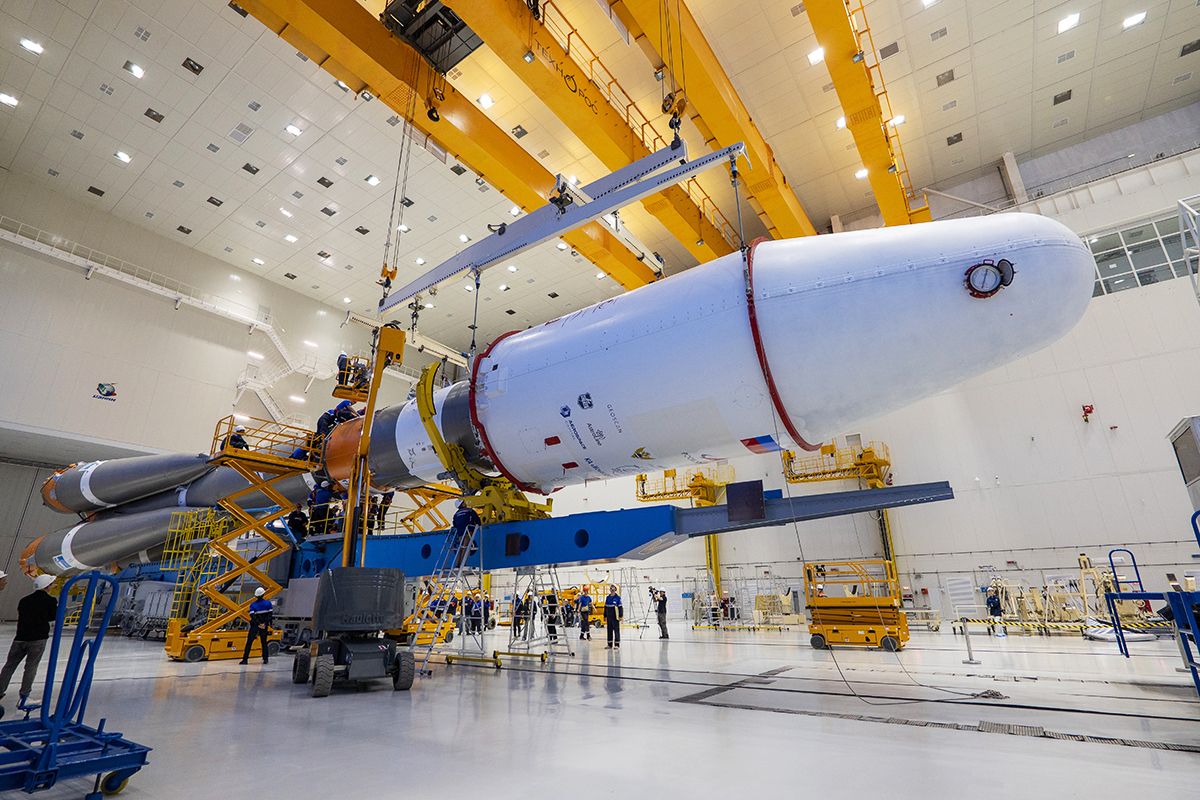 As tradition distates, the launch vehicle's fairing features logos of the mission participating